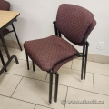 Dark Red Patterned Office Stacking Guest Side Chair
